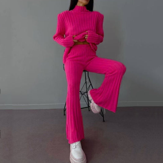 Fuchsia Knit Pant Set