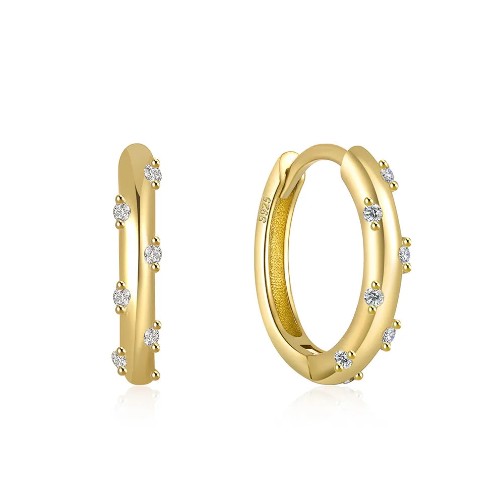 Golden & Zirconia Mini Hoop Earring