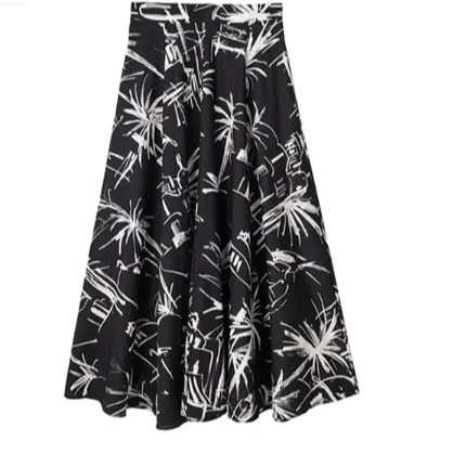 Printed Black Skirt