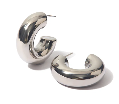 Silver Chunky Hoops