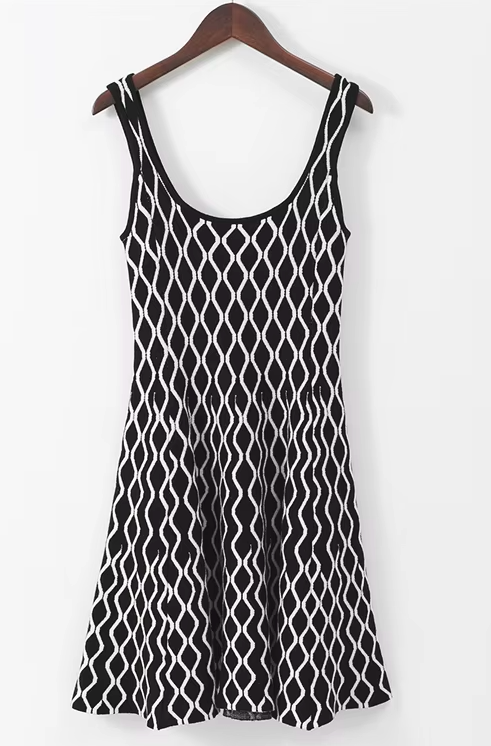 Black & White Knit Dress