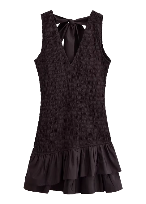 Black Ruched Mini Dress