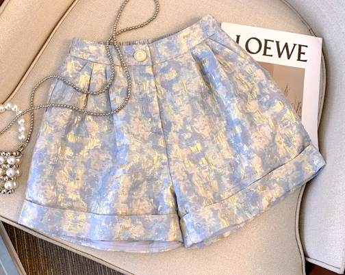 Baby Blue Jacquard Short