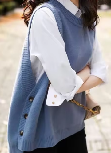 Blue Knit Vest