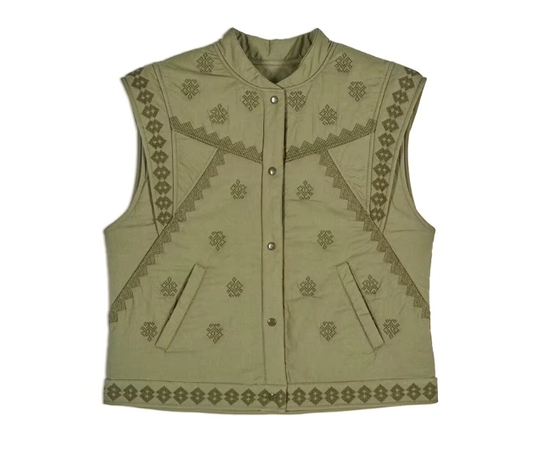 Army Green Quilted Vest