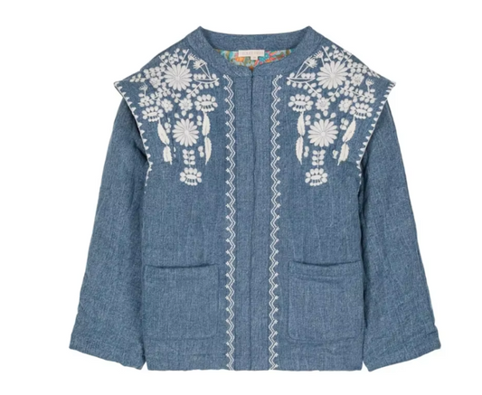 Printed Denim Quilted Jacket