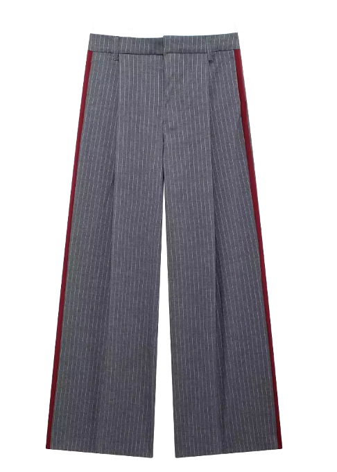 Gray Stripes Trouser Pants