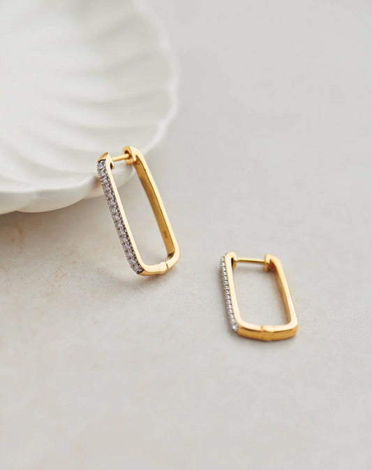 Golden & Zirconia Mini Hoop Earring