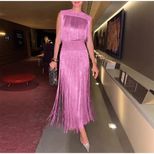 Pink Tassel Dress