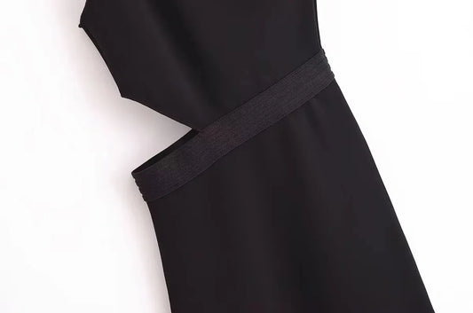 One Shoulder Black Dress