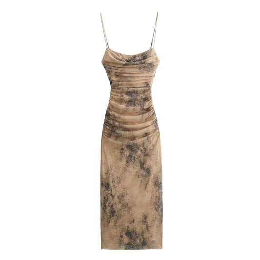 Tie Dye Long Mesh Dress