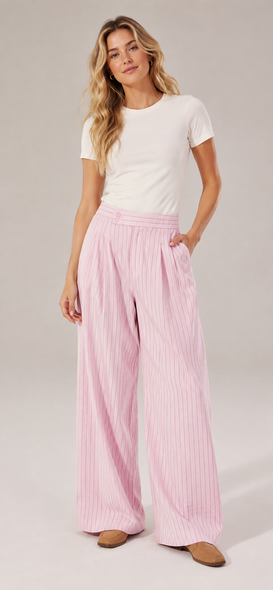 Pink Striped Pants