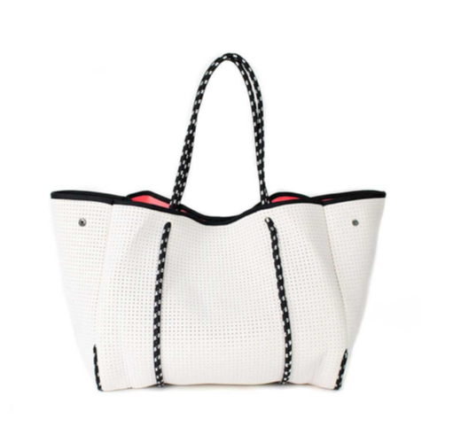 EVERYDAY TOTE BAG - WHITE & PINK