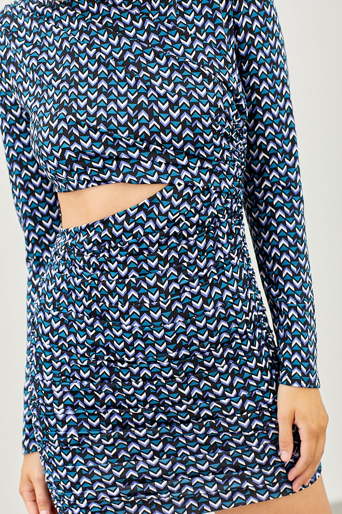 Cut Off Printed Dress