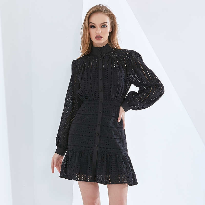 Long Sleeve Eyelet Dress