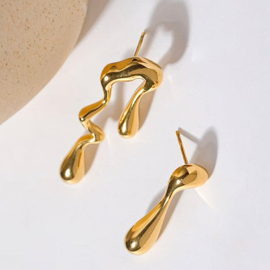 Golden Asymmetric Earrings