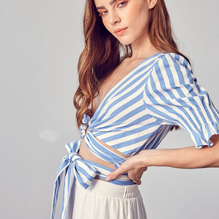 Striped Wrapped Top