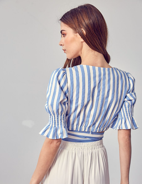 Striped Wrapped Top