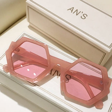 Pink Hexagon Sunglasses