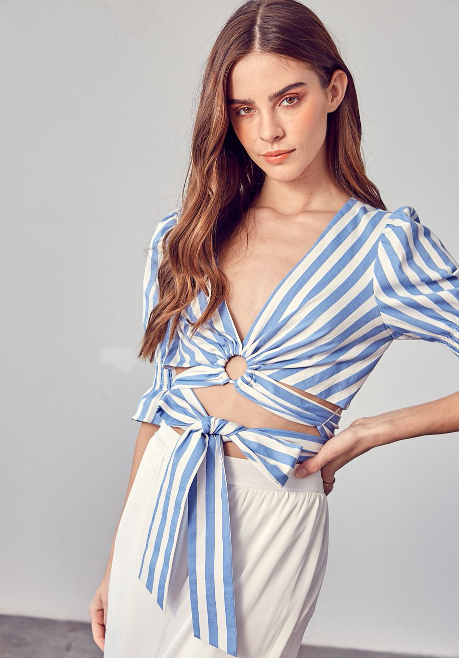 Striped Wrapped Top