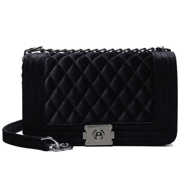 Black Velvet Shoulder Bag